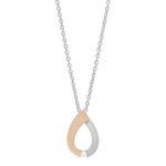 Rhod. silver pendant w/dia 0.03ct. w/p og 8ct gold
