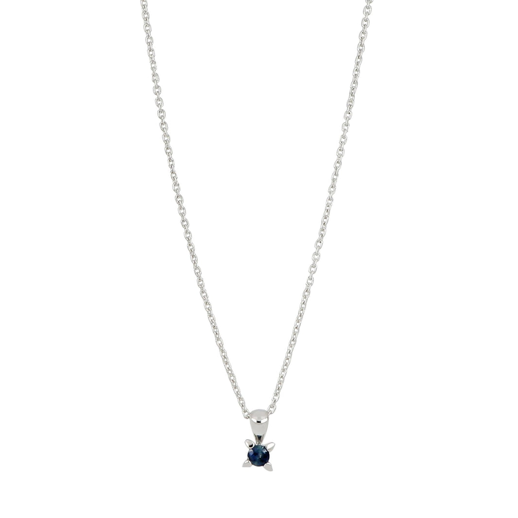 14kt. hvidguldsvedhæng m/safir 3,5mm inkl. rhod. S