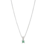 14ct. whitegold pendant w/emerald 3,5mm incl. rho