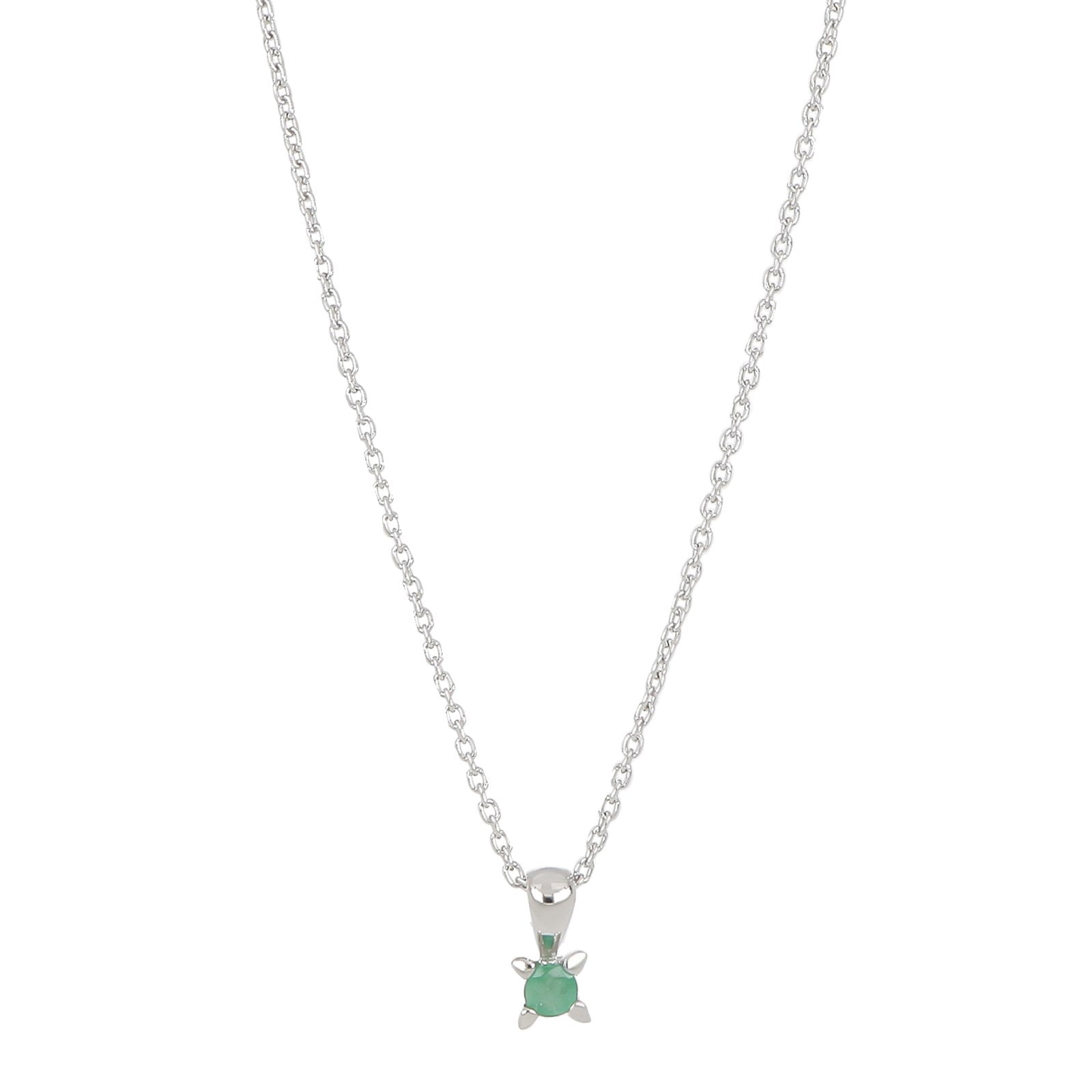 14ct. whitegold pendant w/emerald 3,5mm incl. rho