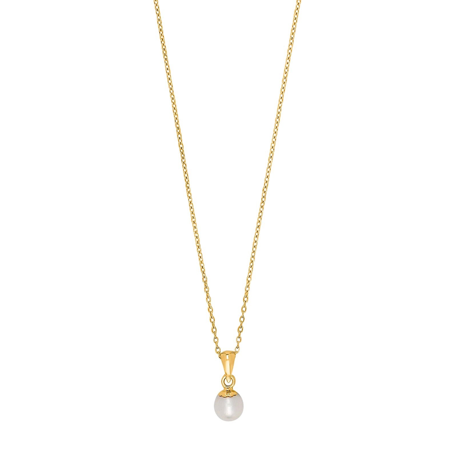 Silver goldp. pendant 6mm freshwater pearl