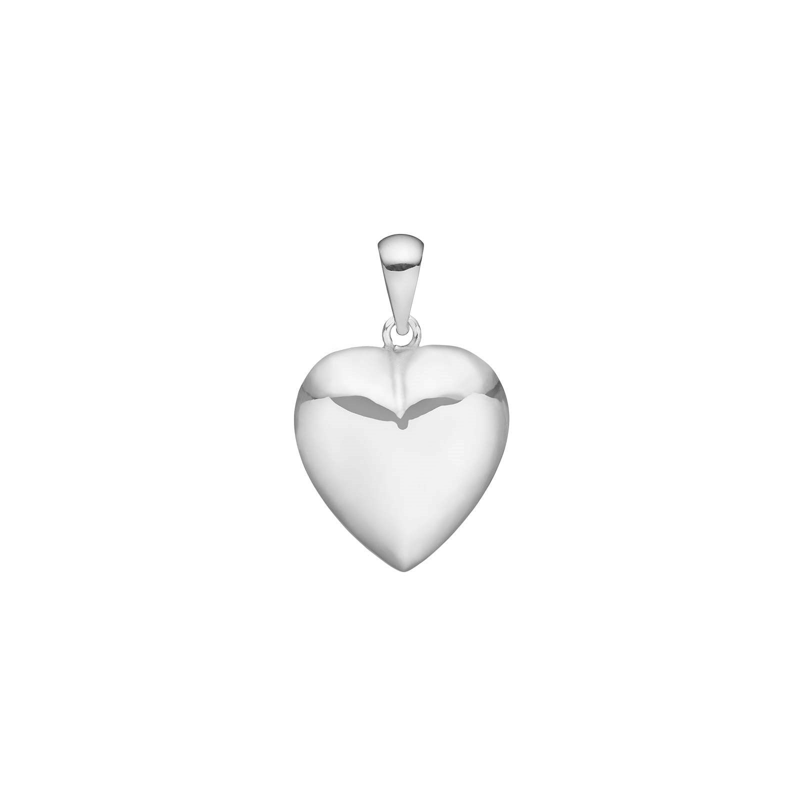 Rhod. silver heart  14 mm