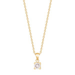 8ct. gold pendant w/cz in 4 grabs incl. goldpl. ch