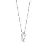 Rhod. silver necklace w/cz