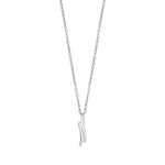 Rhod. silver necklace w/cz