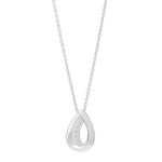 Rhod. silver necklace drop w/cz