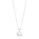 Rhod. silver necklace heart w/cz