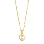 Goldp. silver necklace heart w/cz