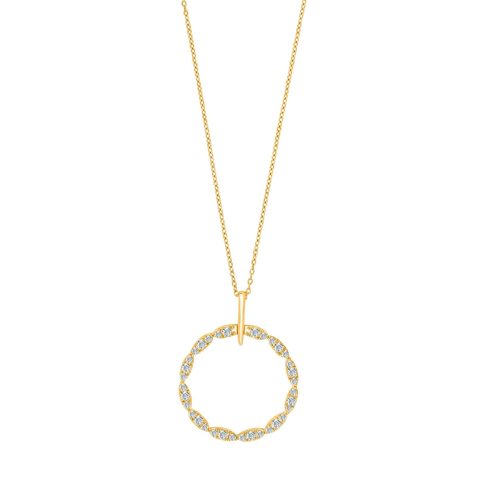 8ct. gold pendant w/cz incl. goldpl. chain