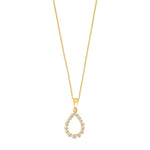 8ct. gold pendant w/cz incl. goldpl. chain