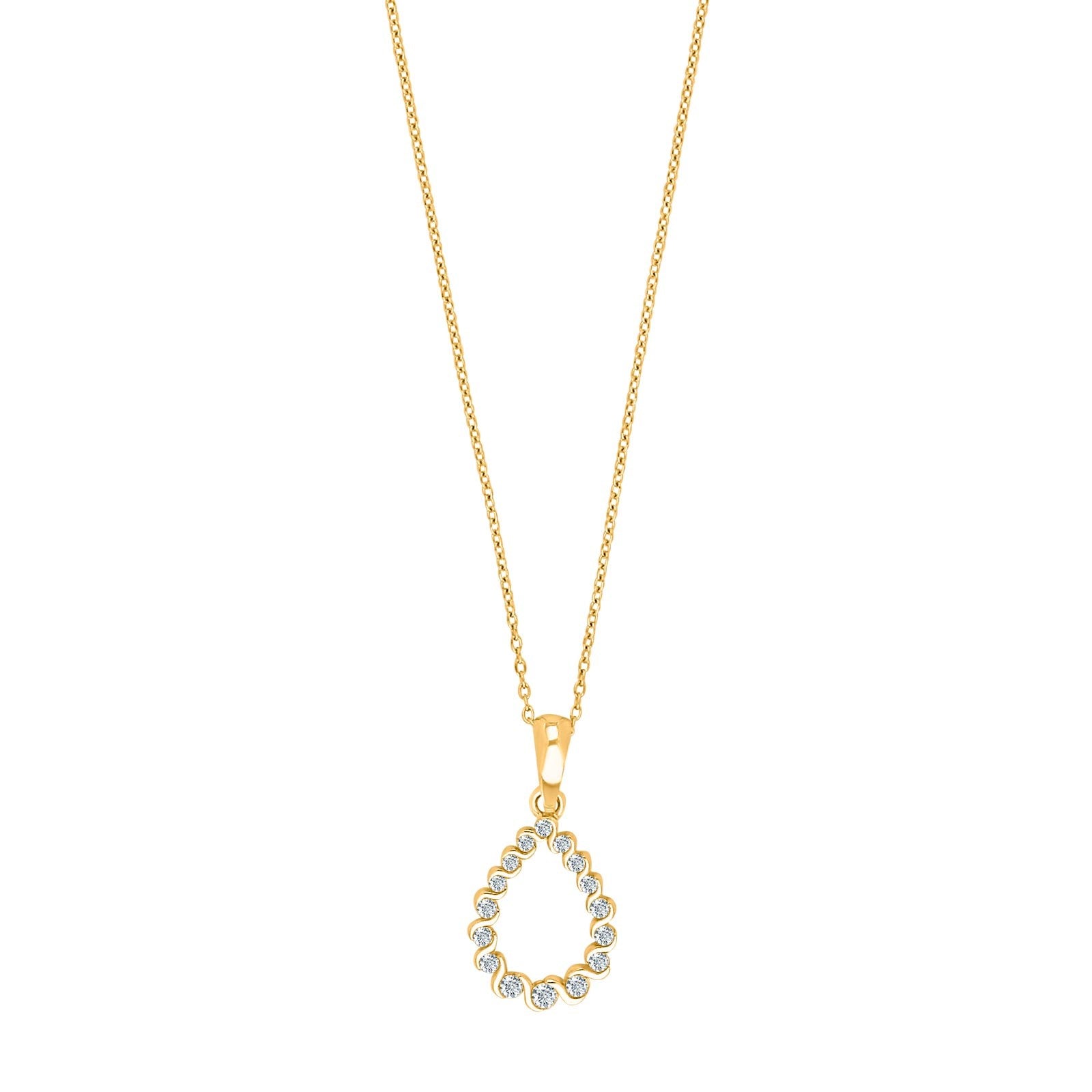 8ct. gold pendant w/cz incl. goldpl. chain