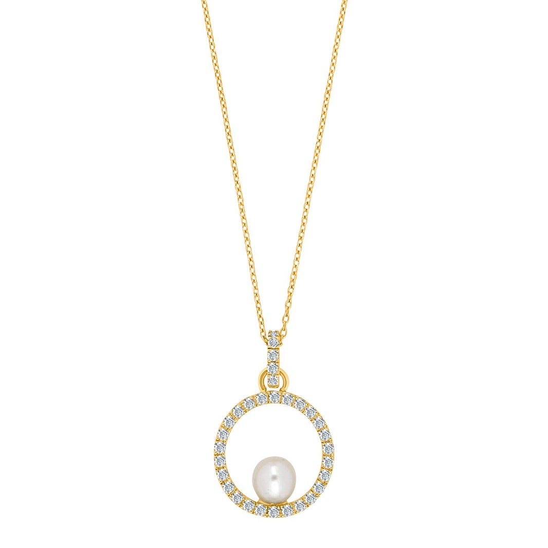 8kt. Goldanhäng.m/Süsswasserperle und cz inkl. V