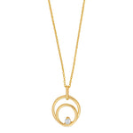 8ct. gold pendant w/cz and goldpl. chain