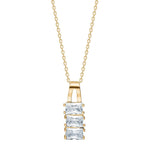 8ct. gold pendant w/ scissor cut cz incl. forg. chain