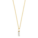 8ct. gold pendant w/cz and goldpl. chain