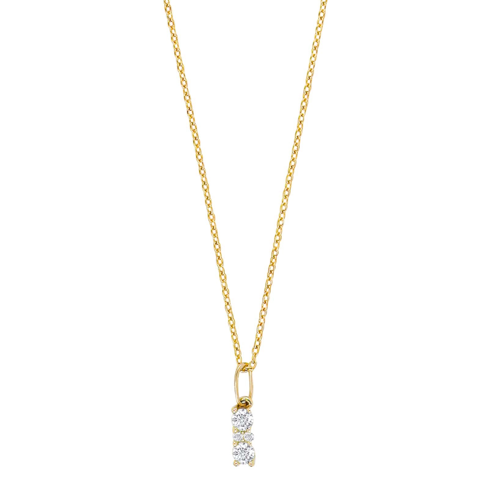 8ct. gold pendant w/cz and goldpl. chain