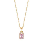 8ct. gold pendant w/cz incl. gp silver chain