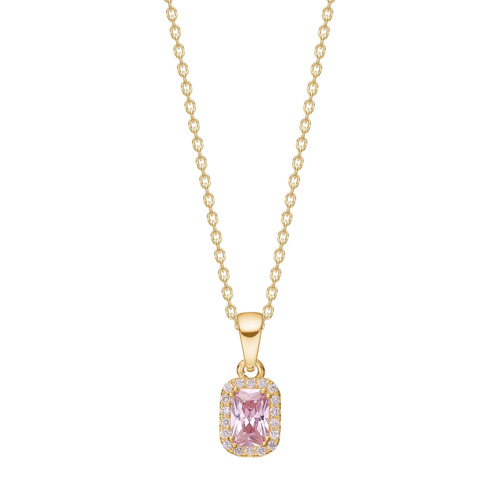 8ct. gold pendant w/cz incl. gp silver chain