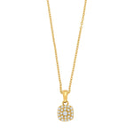 8ct. Gold pendant w/cz and goldpl. Chain