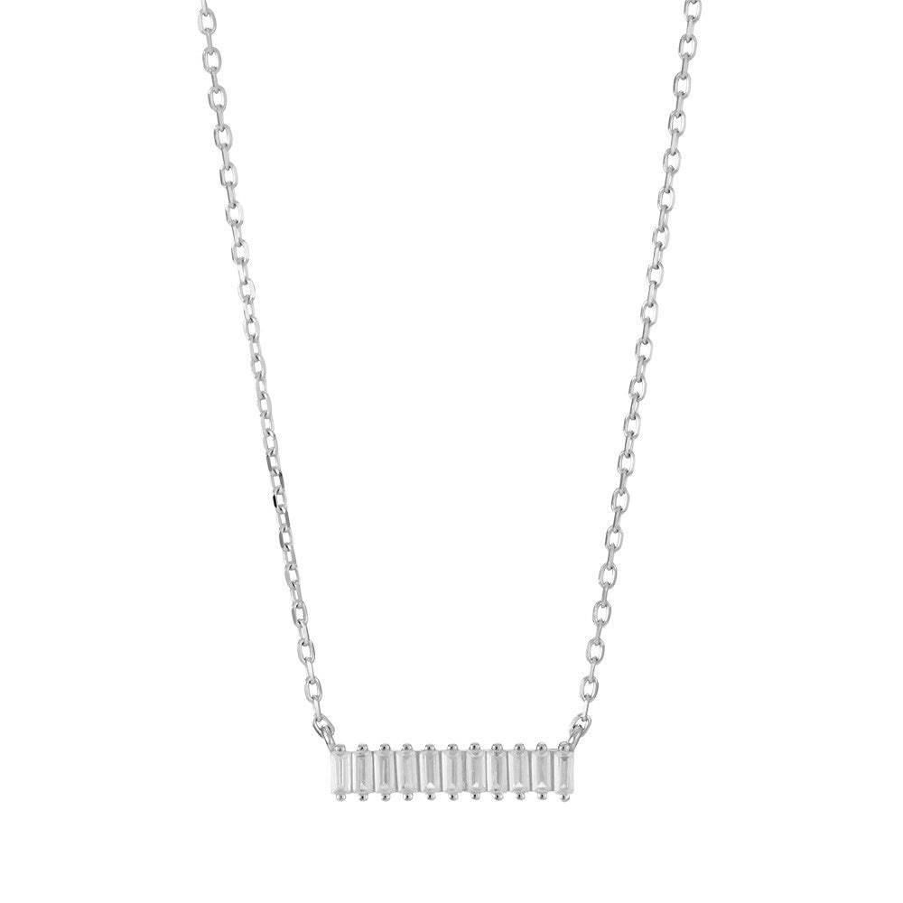 Rhd. sølv vedhæng AGGANOR cz. 17mm m. kæde*