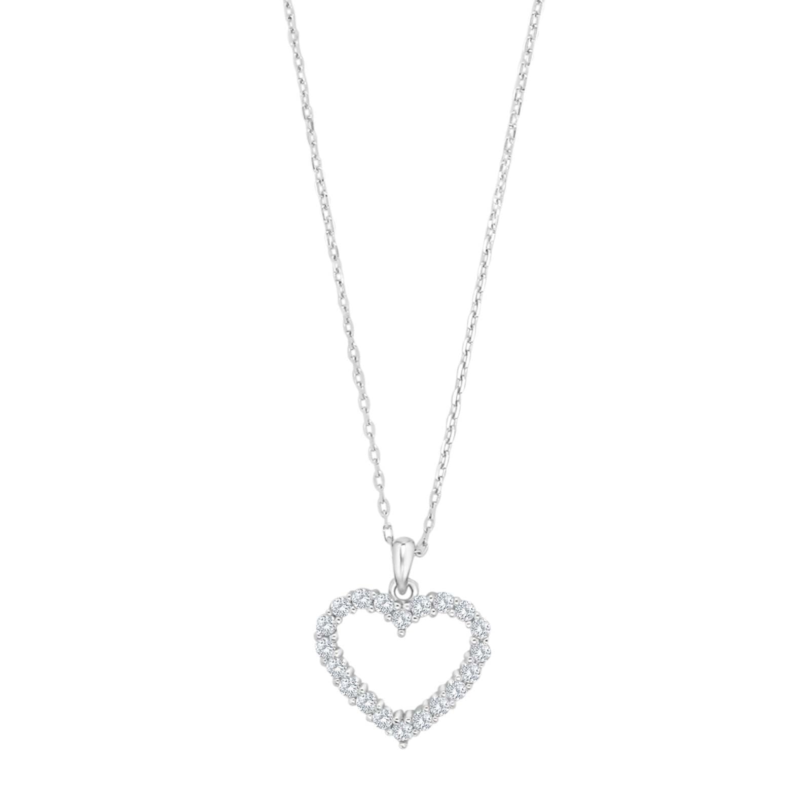 Silver necklace heart 15mm OBINOR