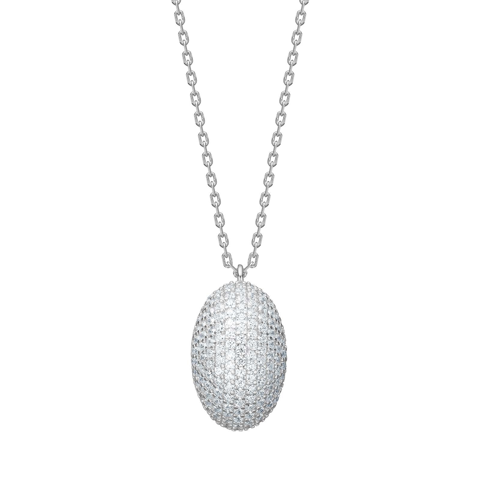 Rhd. silver necklace large REBECCANOR