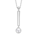 Rhd. silver necklace PEARLY52