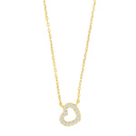 Goldplated silver necklace heart w/cz