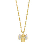 Goldplated silver necklace angel w/cz