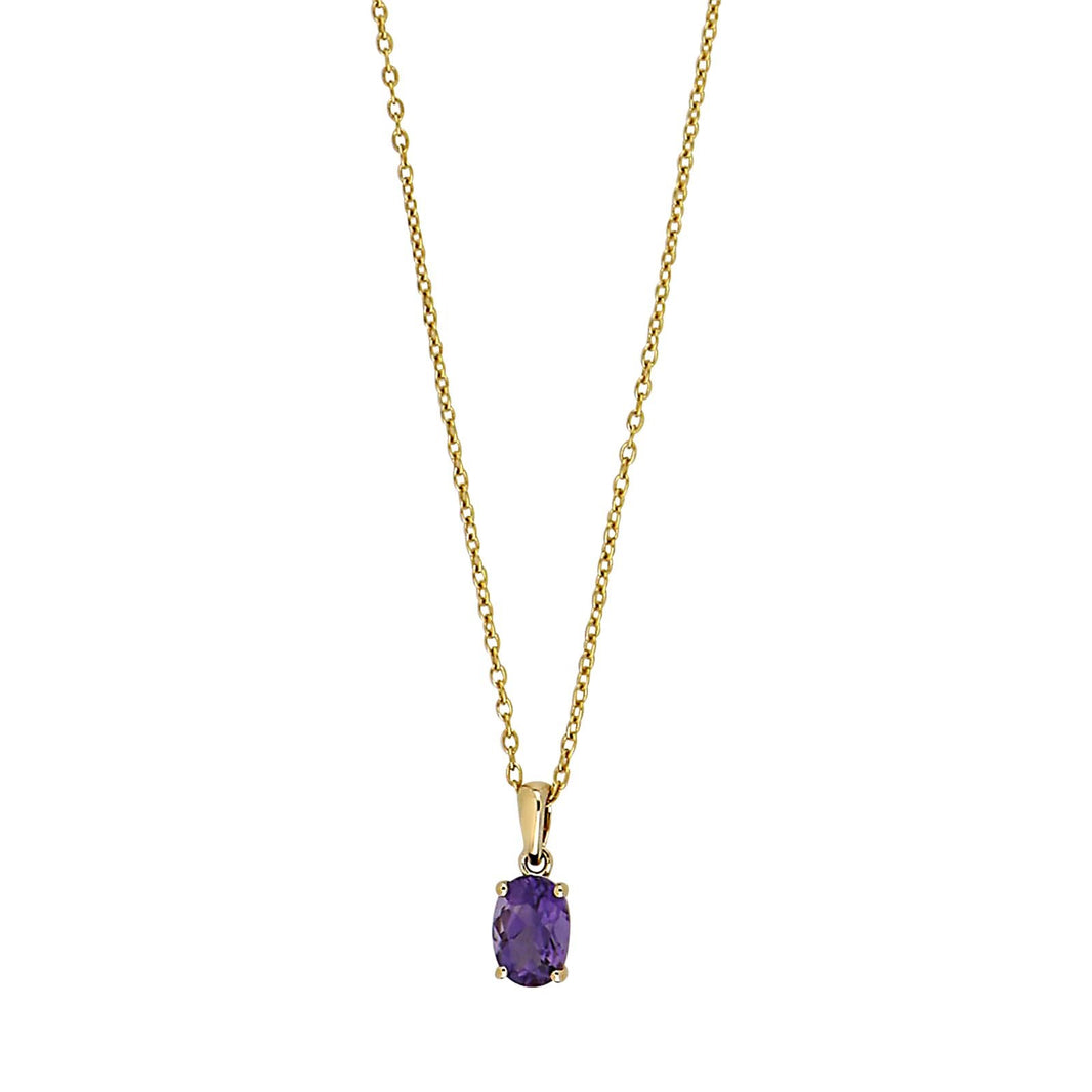 14ct. gold pendant w/amethyst and goldpl. silver