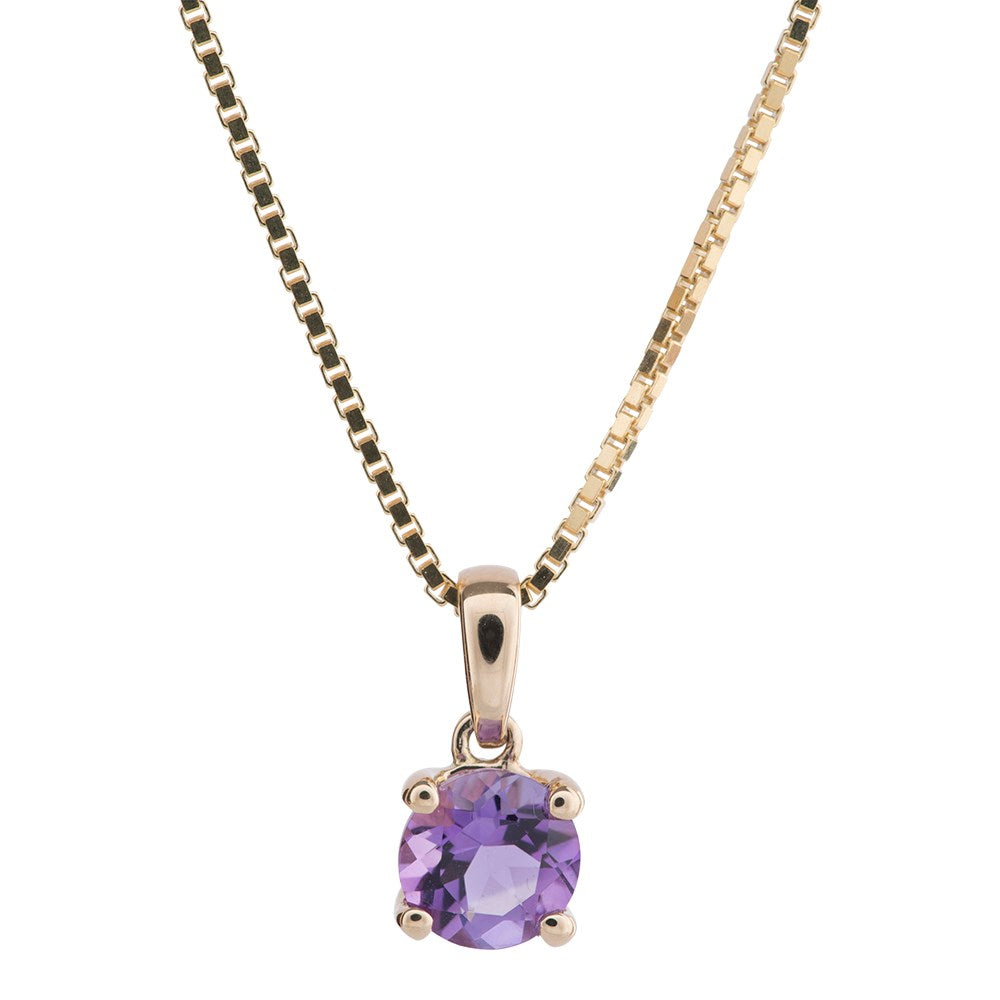 14ct. gold pendant w/amethyst and goldpl. silver