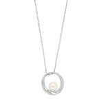 Rhd. silver necklace w. FWT