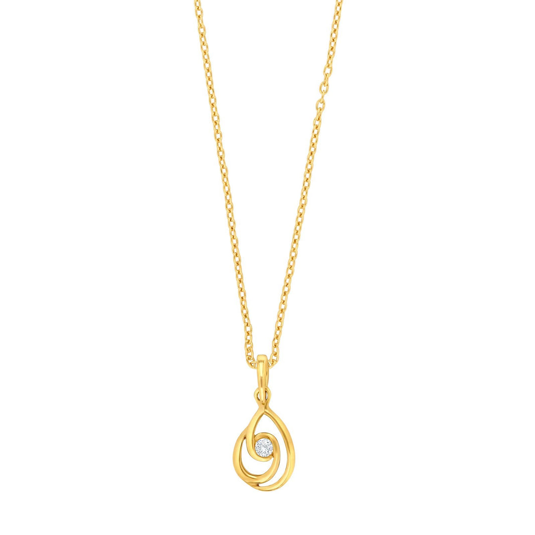 8ct. gold pendant w/cz incl. goldpl. chain