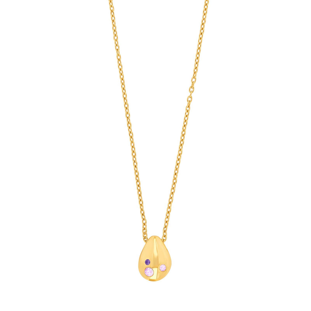 8ct. gold pendant w/cz incl. goldpl. chain