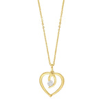 9ct. gold pendant heart w/cz incl. goldpl. chain