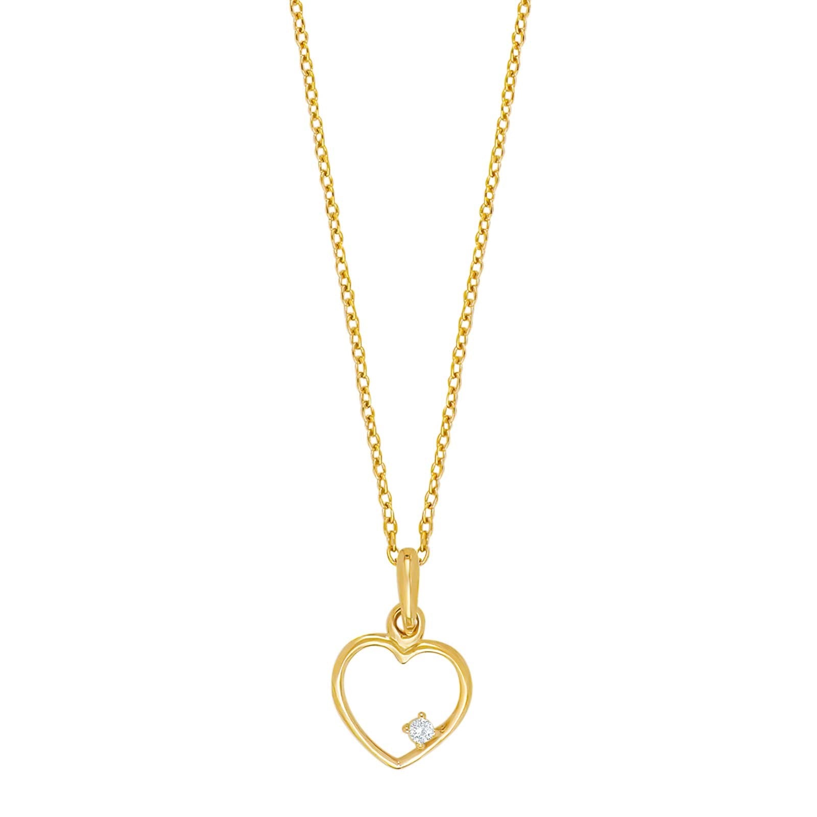 8ct. gold pendant heart w. cz