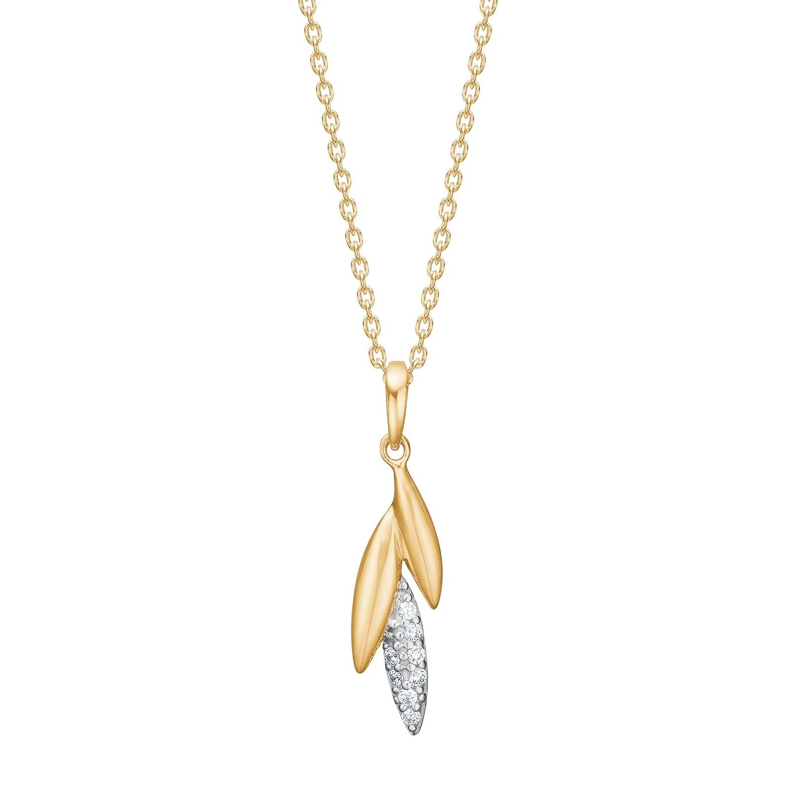 8ct. gold pendant  w. cz