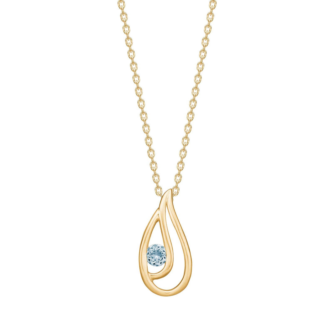 8ct. gold pendant  w. blue topaz