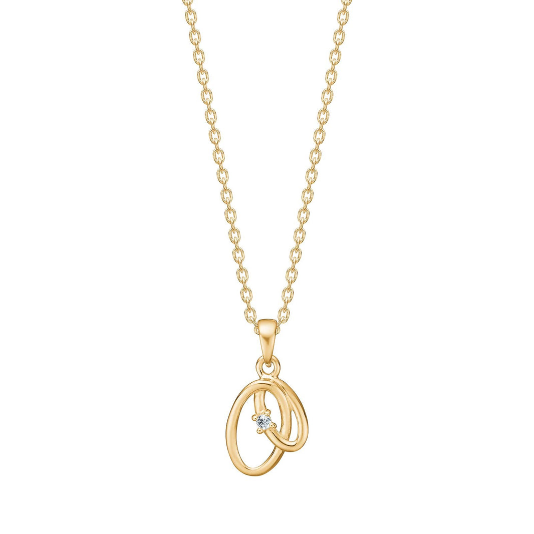 8ct. gold pendant  w. cz