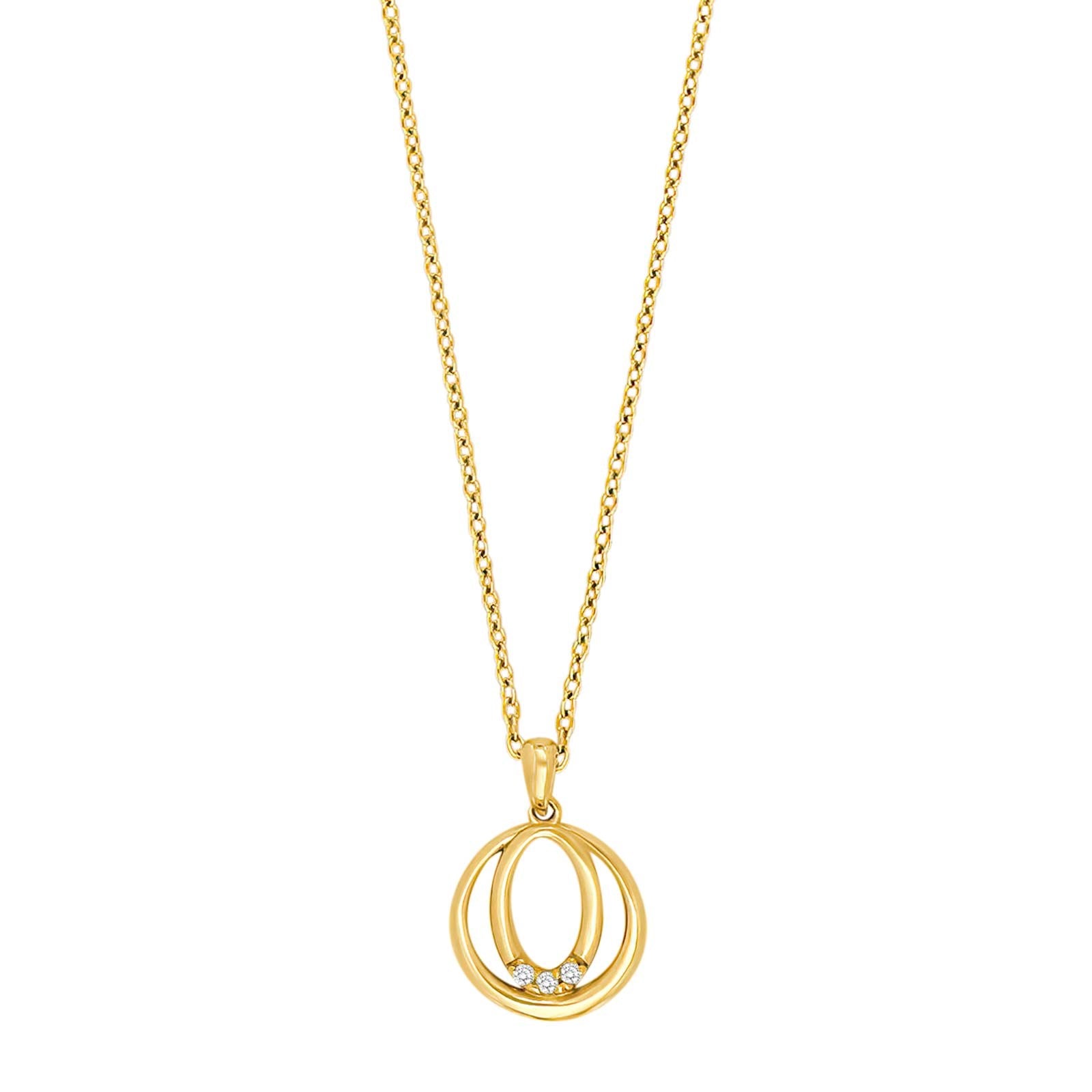14ct. gold pendant w. 0,015ct W/SI