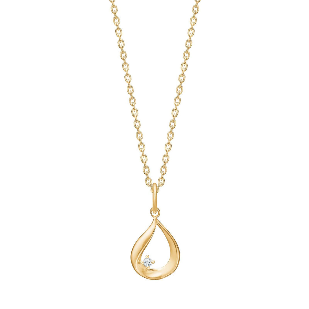 14ct. gold pendant  w. 0,015ct W/SI