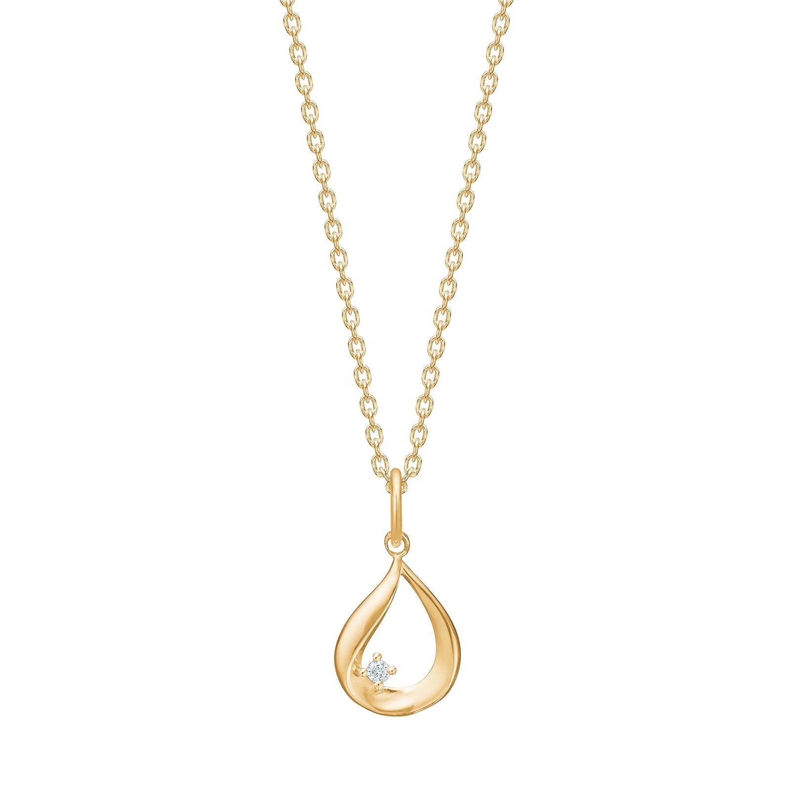 14ct. gold pendant  w. 0,015ct W/SI