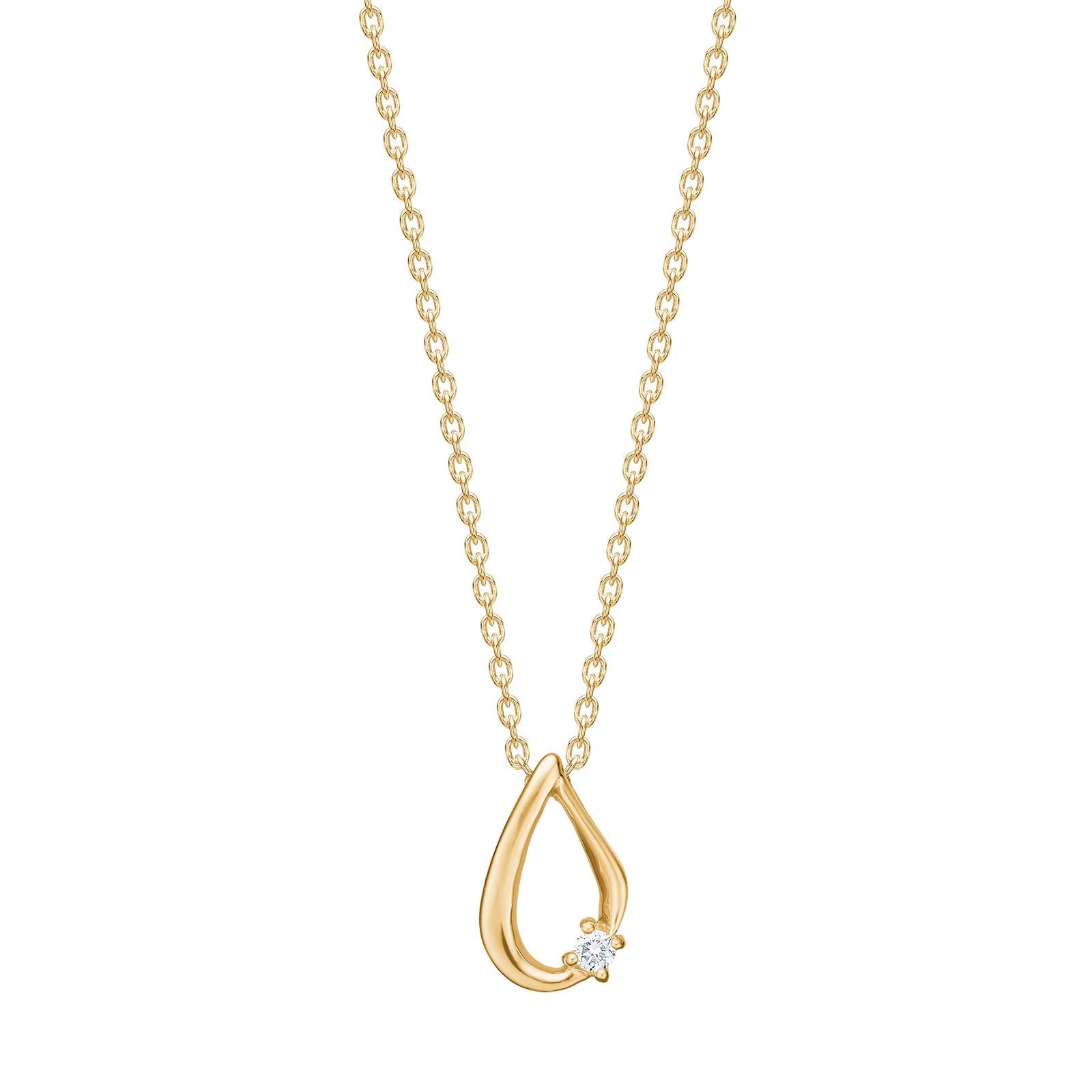 14ct. gold pendant  w. 0,03ct W/SI