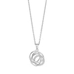 Rhod. silver necklace w/cz