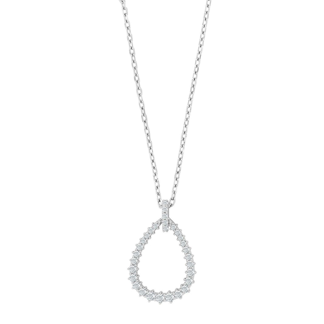 Rhod. silver necklace w/cz