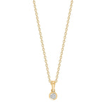8ct. gold pendant w/5mm cz incl. goldpl. silver ne