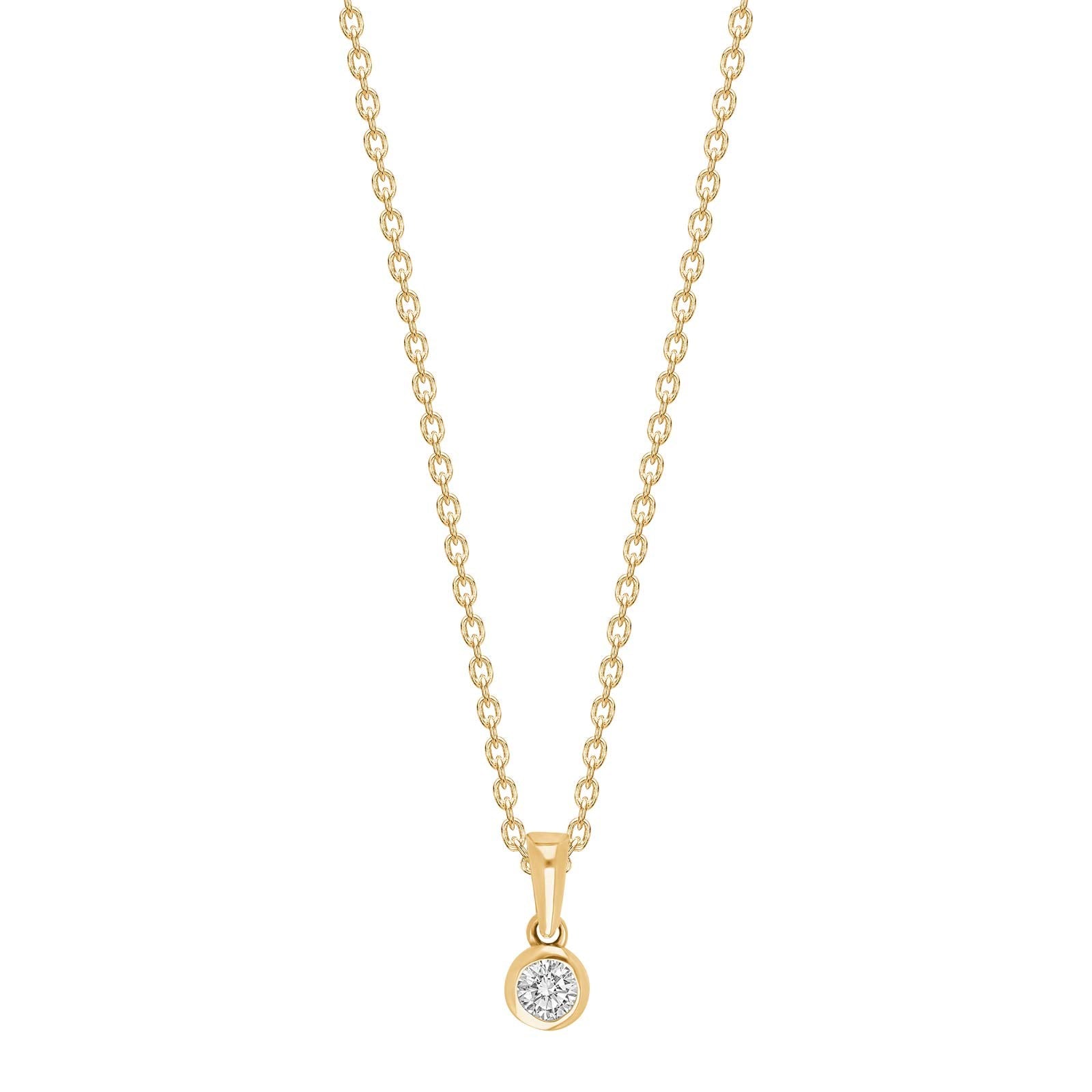 8ct. gold pendant w/5mm cz incl. goldpl. silver ne