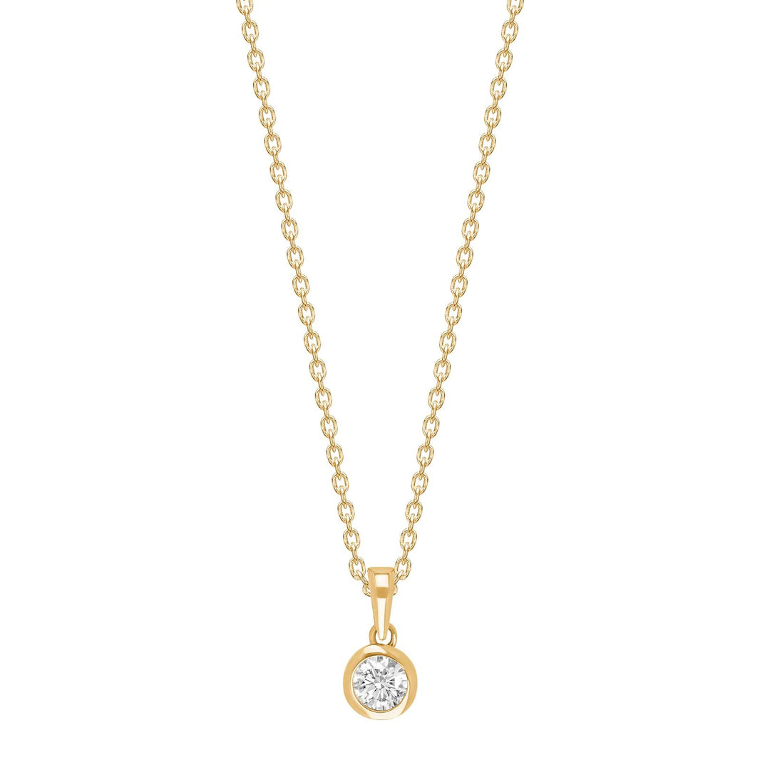 8ct. gold pendant w/6mm cz incl. goldpl. silver