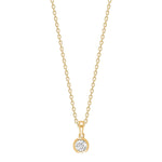 8ct. gold pendant w/6mm cz incl. goldpl. silver
