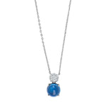 Rhd. silver necklace OFELIANOR blue